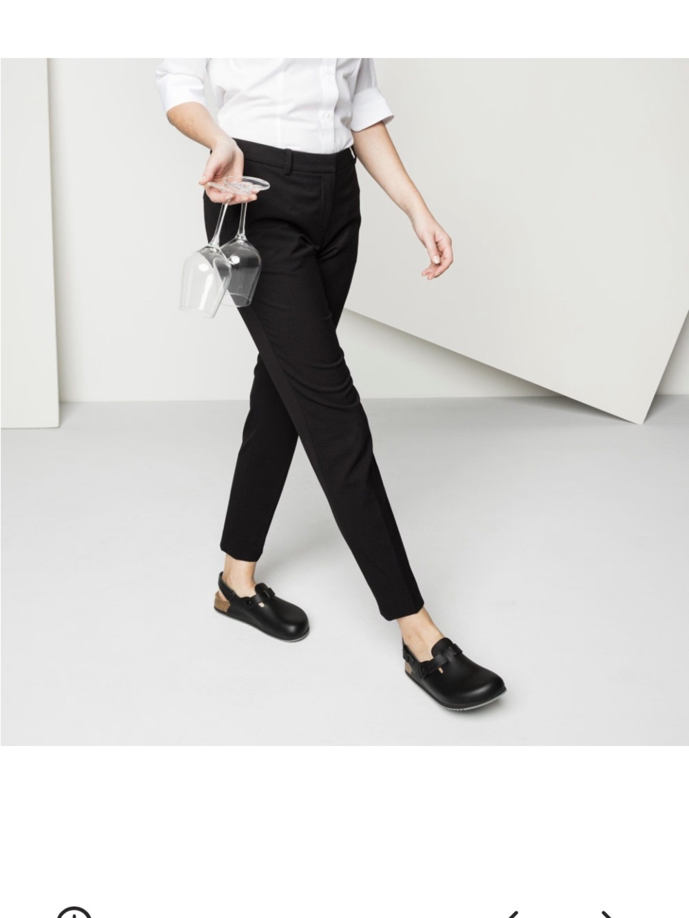 Black Leather Clog with Adjustable Buckles - Picture 3 of 11
